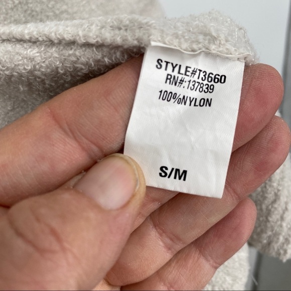 Dreamers Cardigan Sweater Soft Grey Open Front Ribbed Hooded Pocketed - Picture 5 of 9